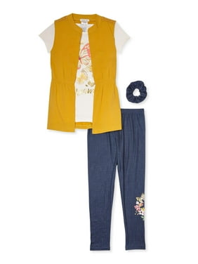 Long Sleeve T-Shirt and Leggings Sweatpants Set with Headband dELiAs Girls Activewear Set